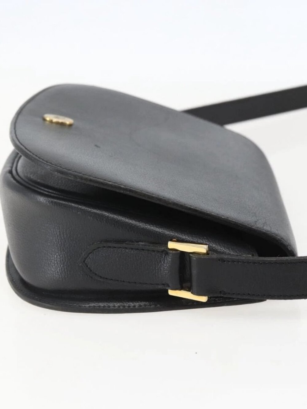 Christian Dior Shoulder Bag Leather Black Gold Auth 159033 - Picture 6 of 16
